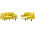 vidaXL Ensemble de canapés 2 Pièces avec coussins Jaune Velours
