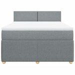 vidaXL Sommier à lattes de lit avec matelas Gris clair 160x200cm Tissu
