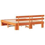 vidaXL Cadre de lit avec tête de lit Marron 180 x 200 cm Pin massif