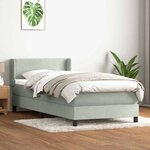 vidaXL Sommier à lattes de lit et matelas gris clair 80x210 cm velours