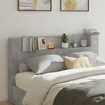 vidaXL Cabinet de Tête de Lit avec LED Béton Bois d'ingénierie
