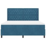 Lit à ressorts vidaXL avec matelas bleu foncé 180x200 cm en velours