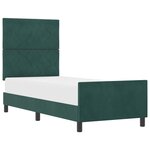 vidaXL Lit à ressorts avec tête de lit Vert foncé 80 x 200 cm Velours