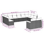vidaXL Salon de jardin avec coussins 12 Pièces beige résine tressée
