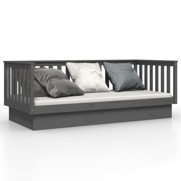 vidaXL Lit de jour sans matelas gris 100x200 cm bois de pin massif