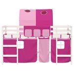 vidaXL Lit mezzanine enfants avec tunnel sans matelas rose 80x200 cm