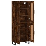 vidaXL Buffet haut Chêne fumé 69 5x34x180 cm Bois d'ingénierie