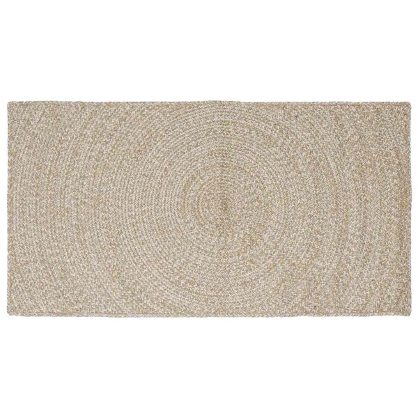 vidaXL Tapis de surface Rectangulaire Naturel et Blanc 80 x 150 cm