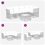 vidaXL Ensemble de canapé de jardin 6 Pièces Beige polyrotin