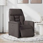 vidaXL Fauteuil inclinable électrique Marron foncé Tissu