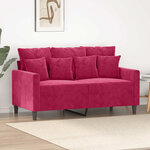 vidaXL Canapé à 2 places Rouge bordeaux 120 cm Velours