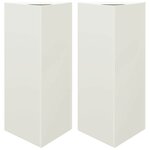 vidaXL Jardinières 2 Pièces blanc triangulaire 40x34 5x70 cm acier