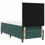 vidaXL Lit à ressorts avec matelas Vert foncé 90 x 200 cm Velours