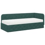 vidaXL Cadre de lit d'angle Vert foncé 80 x 200 cm Velours