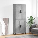 vidaXL Buffet haut Gris béton 69 5x34x180 cm Bois d'ingénierie