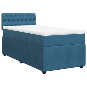 vidaXL Sommier à lattes de lit avec matelas bleu 100x200 cm
