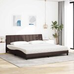 vidaXL Lit avec matelas Hanko marron foncé 200x200 cm tissu