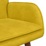 vidaXL Sofa 2 places Jaune 115 x 61 x 87 cm Velours (V)