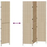 Paravent vidaXL 3 panneaux pliable beige 146x200 cm en poly rattan