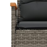 vidaXL Salon de jardin avec coussins 3 Pièces gris résine tressée