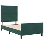vidaXL Cadre de lit avec tête de lit Vert foncé 100 x 200 cm Velours