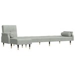 vidaXL Canapé-lit en forme de L gris clair 271x140x70 cm velours
