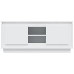 vidaXL Meuble TV blanc 102x35x45 cm bois d'ingénierie