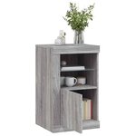 vidaXL Armoire latérale et lumières LED sonoma gris bois d'ingénierie