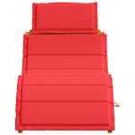 vidaXL Transat avec coussin 2 Pièces Rouge Bois d'Acacia Massif