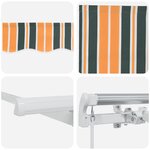 vidaXL Auvent Rétractable Vert et Jaune et Blanc