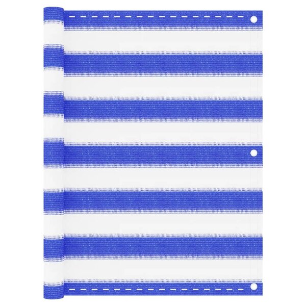 vidaXL Écran de balcon Bleu et blanc 75x500 cm PEHD