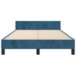 vidaXL Cadre de lit sans matelas bleu foncé 120x200 cm velours
