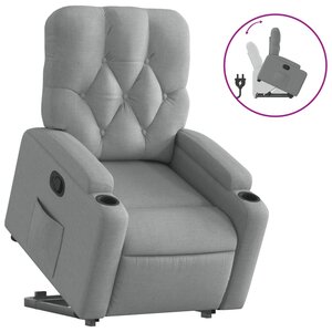 vidaXL Fauteuil inclinable Gris clair Tissu