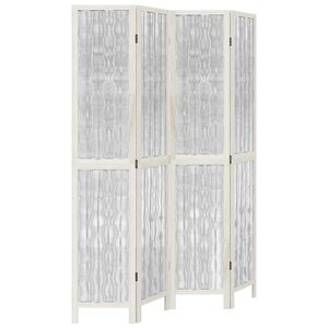 vidaXL Cloison de séparation 4 panneaux blanc bois de paulownia massif