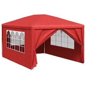 vidaXL Tente de fête 400 x 300 x 255 cm Rouge PE et acier