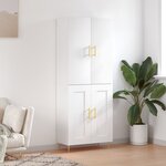 vidaXL Buffet haut Blanc 69 5x34x180 cm Bois d'ingénierie