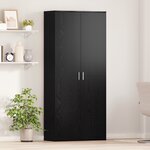 vidaXL Buffet Chêne Noir 80x35x180 cm Bois d'ingénierie