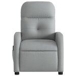 vidaXL Fauteuil de massage inclinable Gris clair Tissu