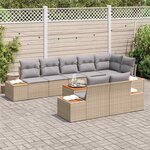 vidaXL Ensemble de canapé de jardin 8 Pièces Beige et Gris clair