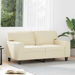 vidaXL Canapé à 2 places Crème 120 cm Similicuir
