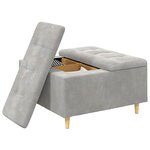 vidaXL Pouf de rangement Gris clair 80 x 80 x 45 cm Velours
