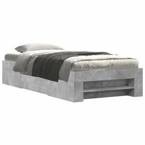 vidaXL Cadre de lit sans matelas gris béton 75x190cm bois d'ingénierie