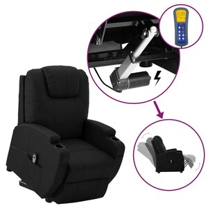 Vidaxl fauteuil releveur inclinable noir similicuir