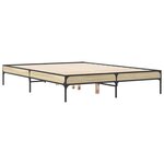 vidaXL Cadre de lit chêne sonoma 140x190 cm bois d'ingénierie et métal