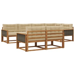 vidaXL Ensemble de canapés d'extérieur 8 pc Naturel et Beige