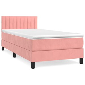 vidaXL Sommier à lattes de lit et matelas Rose 80x200 cm Velours