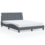 vidaXL Cadre de lit sans matelas Hanko gris foncé 120x200 cm velours