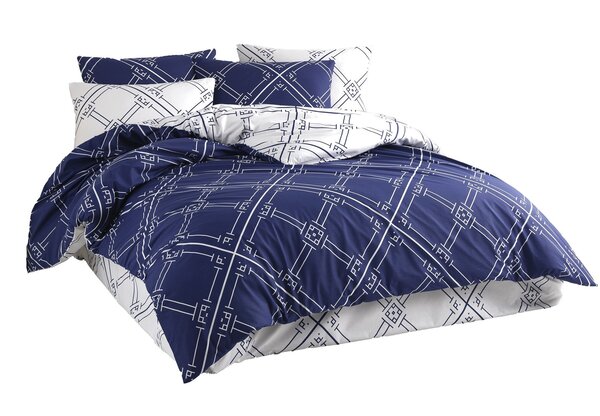 Parure de lit bleue GEOMETRIC 240 x 220 cm