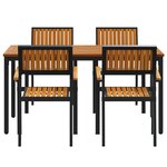 vidaXL Ensemble de salle à manger de jardin 5 pièces en bois solide d'acacia et métal