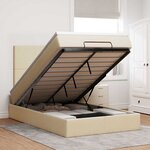 vidaXL Cadre de lit ottoman avec matelas crème 120x200cm tissu